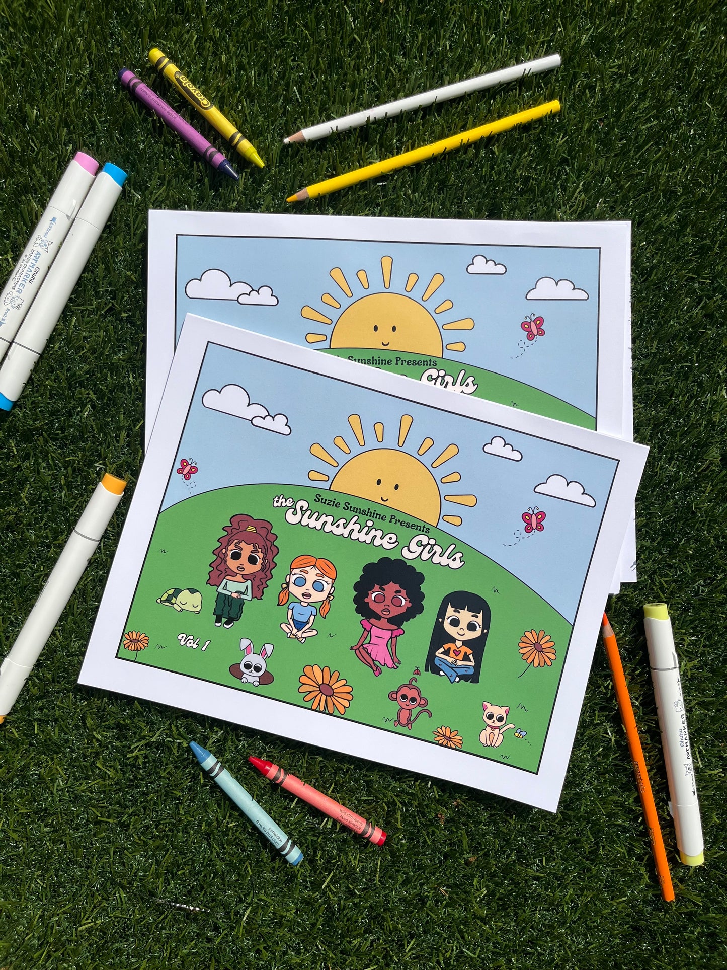 Cute Coloring Book | Sunshine Girls Vol 1 (Card Stock Book)