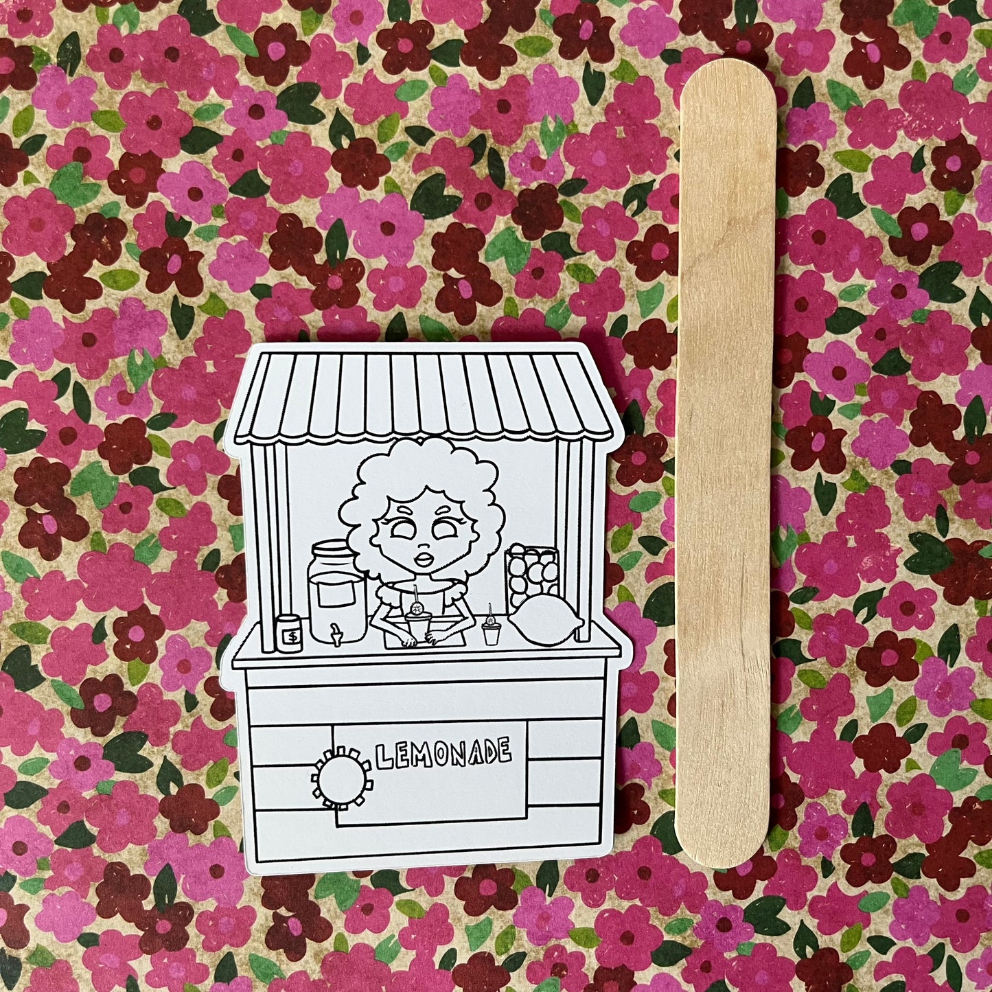 Lemonade Stand Sticker - Colorable