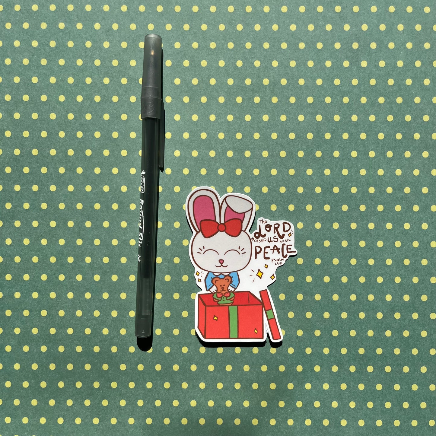Joyful Bunny | Cute Bible Verse Sticker