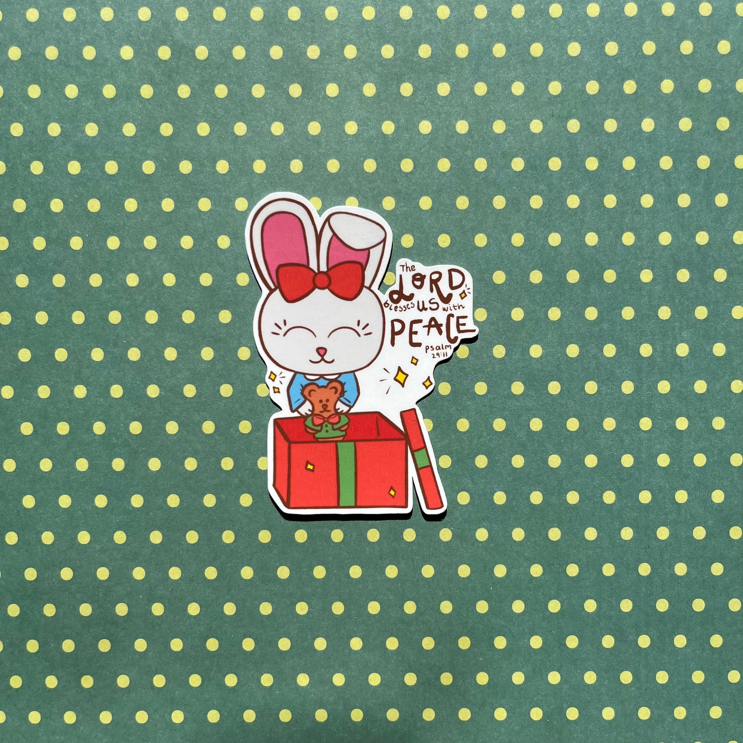 Joyful Bunny | Cute Bible Verse Sticker