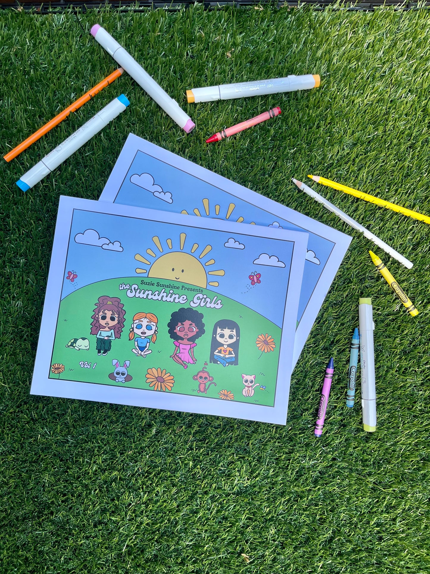 Cute Coloring Book | Sunshine Girls Vol 1 (Card Stock Book)