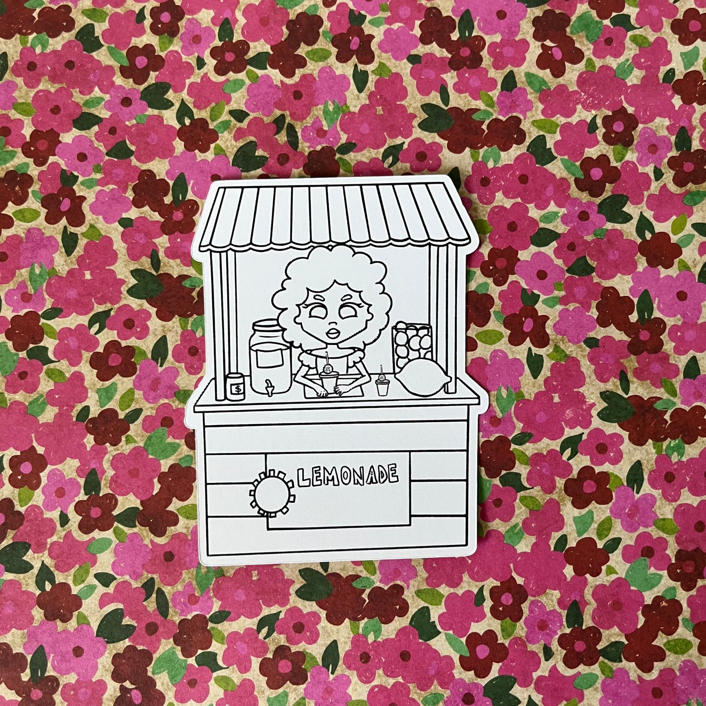 Lemonade Stand Sticker - Colorable