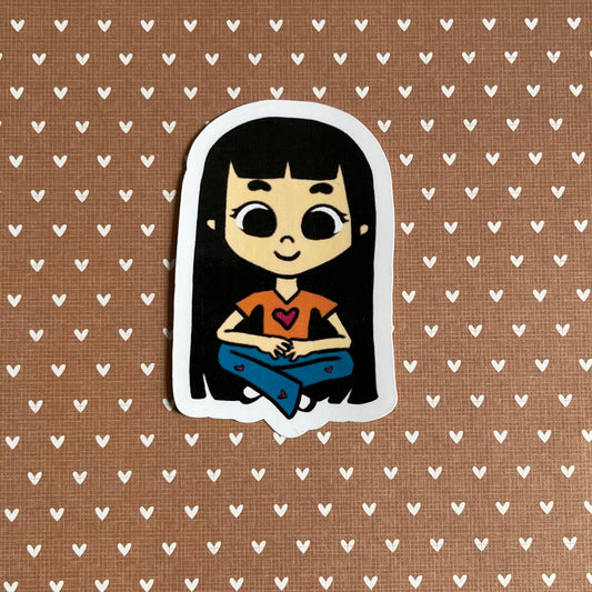 Sweetheart Shine – Asian Girl Sticker | Cute Aesthetic Sticker
