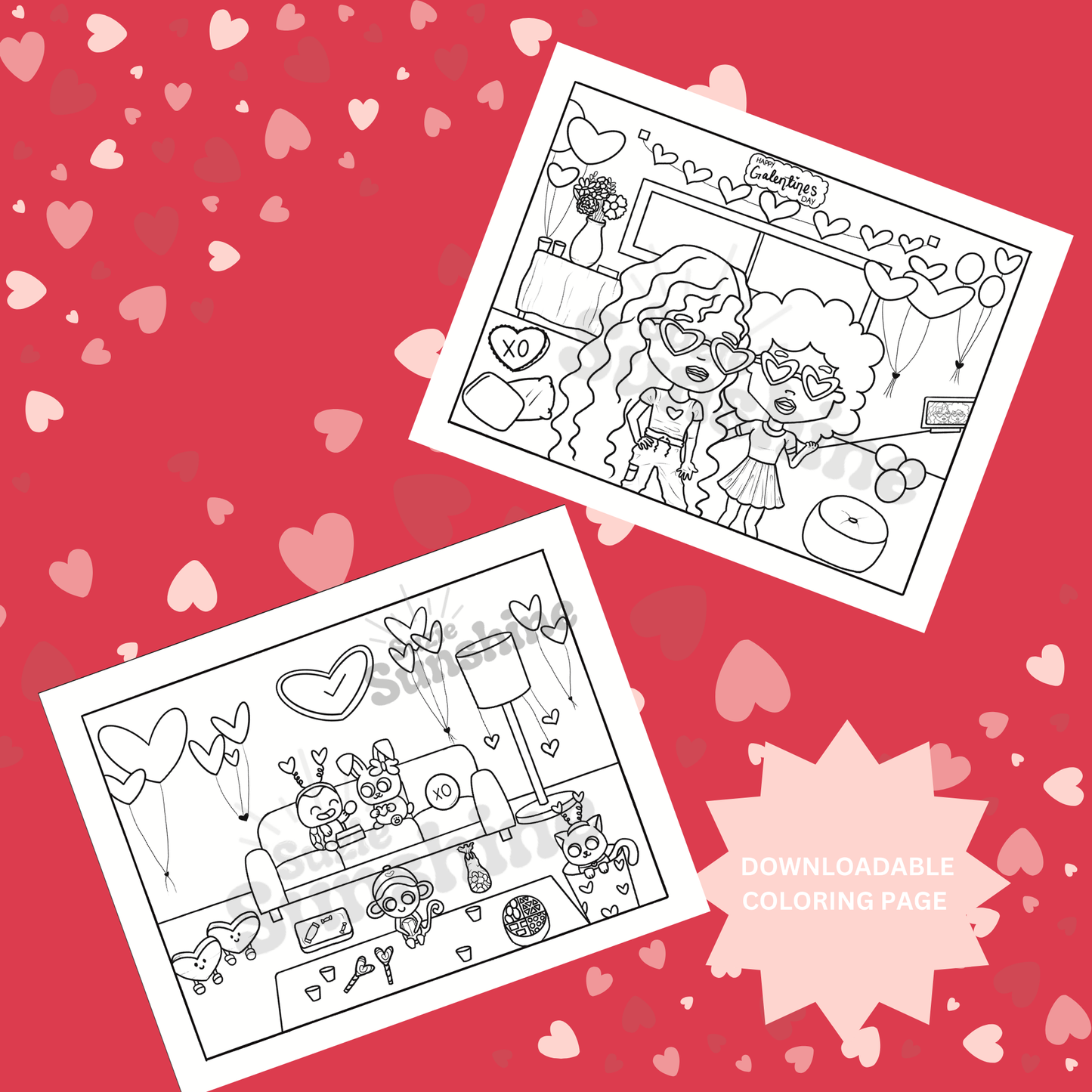 Galentines Day Printable Coloring Pages