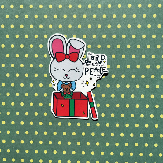 Joyful Bunny | Cute Bible Verse Sticker