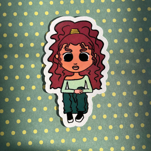 Curly & Confident – Afro Latina Girl Sticker | Cute Aesthetic Sticker